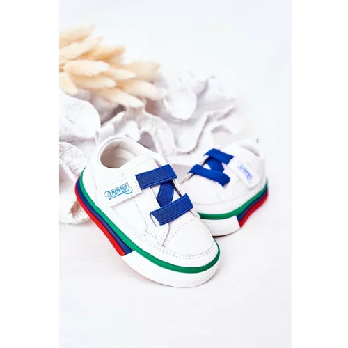 Kesi Children's Sneakers With Welt White Navy Blue Baxter