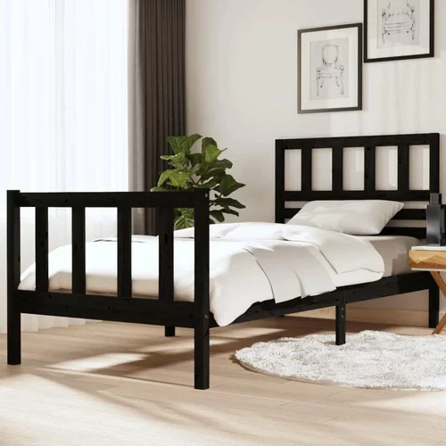  za krevet od masivnog drva crni 90 x 190 cm 3FT mali