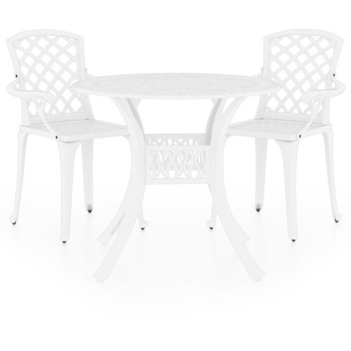 VidaXL Bistro garnitura 3-delna liti aluminij bela, (20969864) Slike