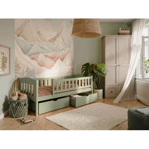 Drveni dječji krevet Gucio s ladicom - olive - 200x90 - Bez madraca Cijene