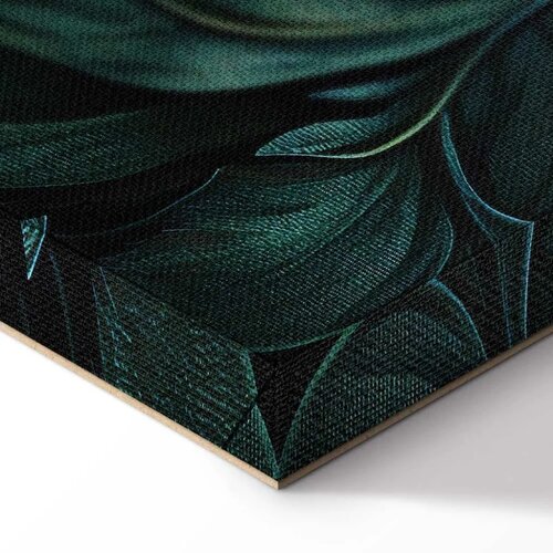  Slika - Dark Green Victorian Leaves: Botanical Carved Composition 30x20 Akustična Slike