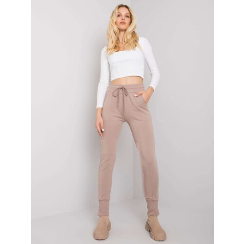 RUE PARIS Sweatpants-RV-DR-7358.06P-dark beige Slike