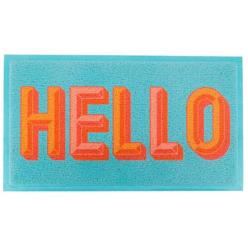 Artsy Doormats Predpražnik iz reciklirane plastike 40x70 cm Blue Hello &amp;ndash; Slike