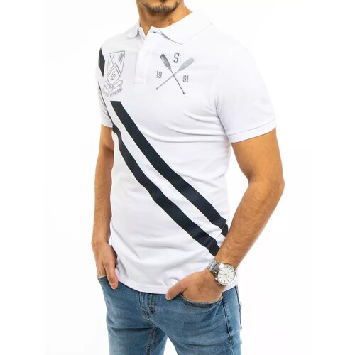 DStreet Men's white polo shirt PX0362 Slike