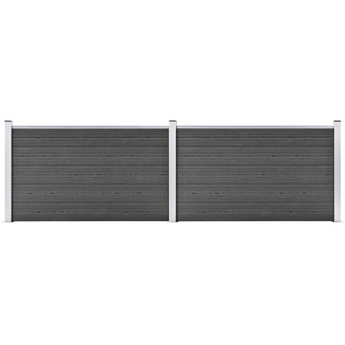 vidaXL komplet ograjnih panelov wpc 353x105 cm črn Cene
