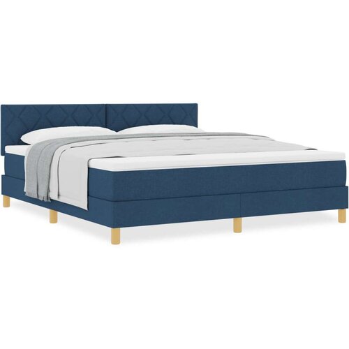 VidaXL Box Spring krevet s madracem plav i 180x200 cm tkanine Slike