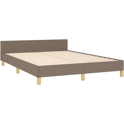  Okvir za krevet s uzglavljem smeđesivi 140 x 200 cm od tkanine Slike