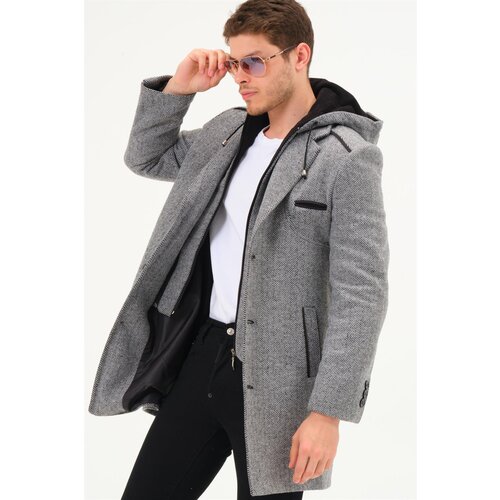 Dewberry PLT8371 DEWBRRY MEN&amp;#039;S COAT-DIAGONAL BLACK- GREY Slike