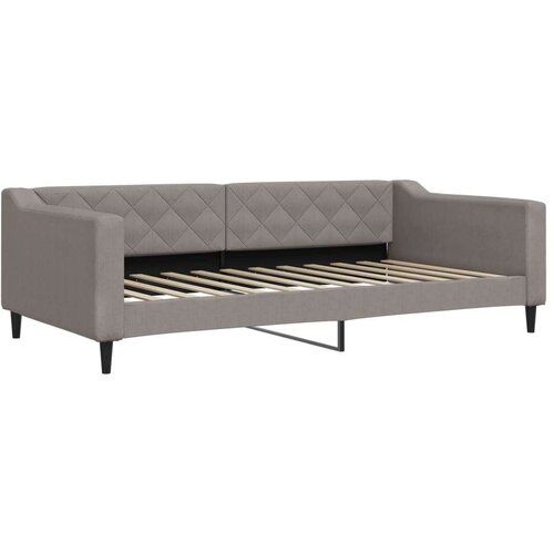 VidaXL Dnevni krevet na razvlačenje smeđesivi 100 x 200 cm od tkanine Slike