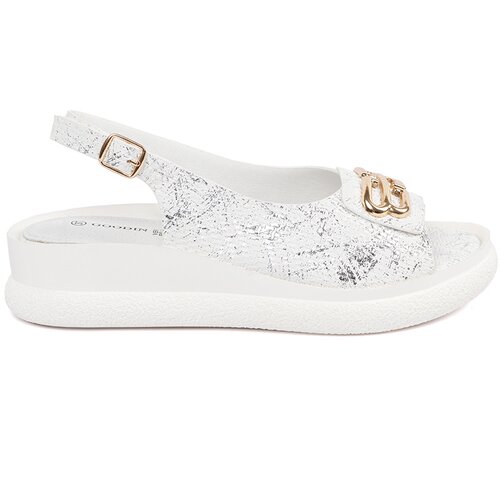 GOODIN White flat sandals with decoration Cene