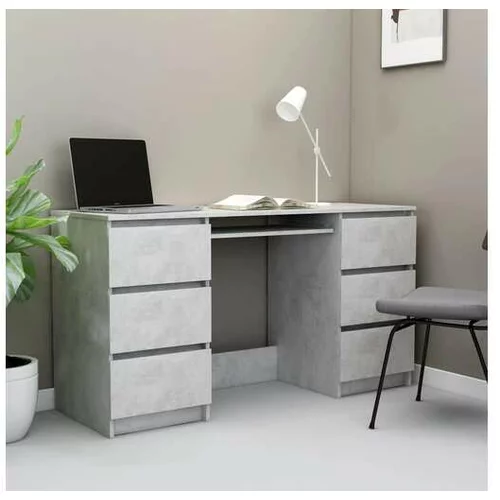  Pisalna miza betonsko siva 140x50x77 cm iverna plošča