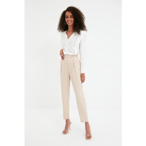 Trendyol beige cigarette trousers Cene