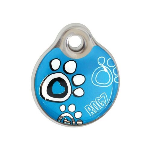 Rogz instant ID Privezak za ogrlice za pse Paw, L, 34mm, Plavi Slike