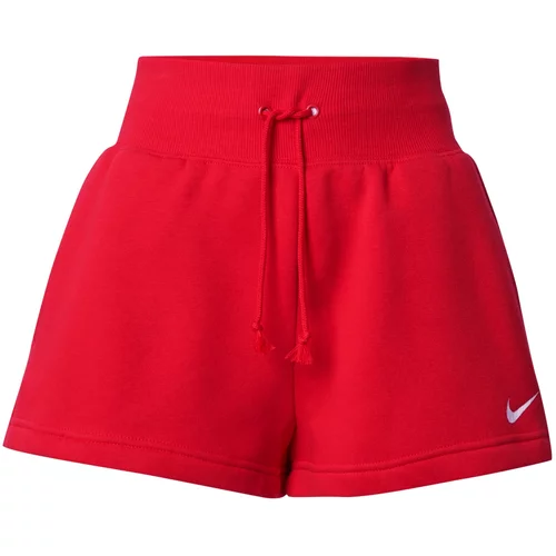 Nike Sportswear Hlače 'Phoenix Fleece' rdeča / bela