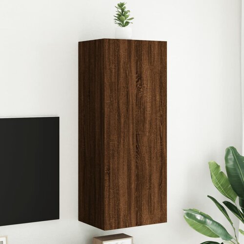  The Living Store Stenska TV omarica rjavi hrast 40,5x30x102 cm inženirski les - TV Stenska Omarica, (21555368) Slike