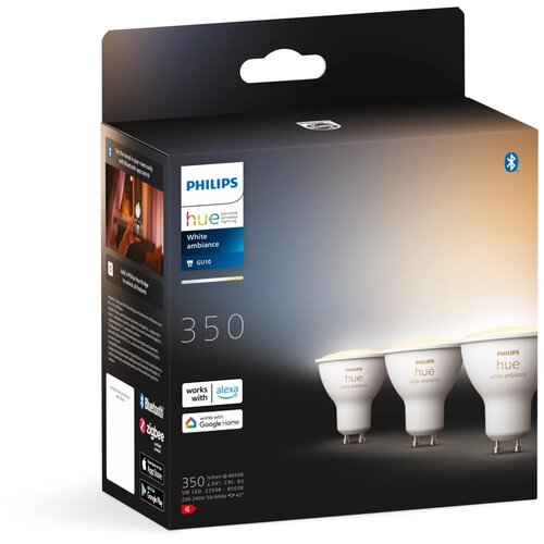 Philips LED žarnice v kompletu 3 ks z žarnico GU10, 4 W White ambiance &amp;ndash; Slike