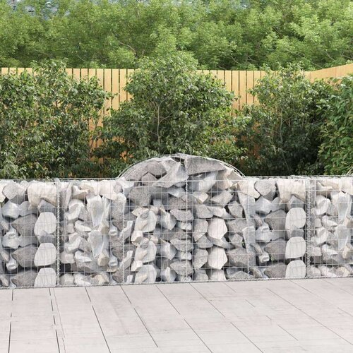  Lučne gabionske ko&amp;scaron;are 10 kom 200x50x80/100cm pocinčano željezo Slike