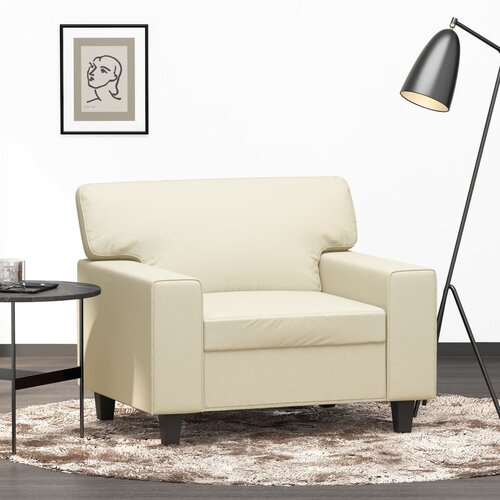  The Living Store Fotelj krem 60 cm umetno usnje - Enosed, (21446380) Slike