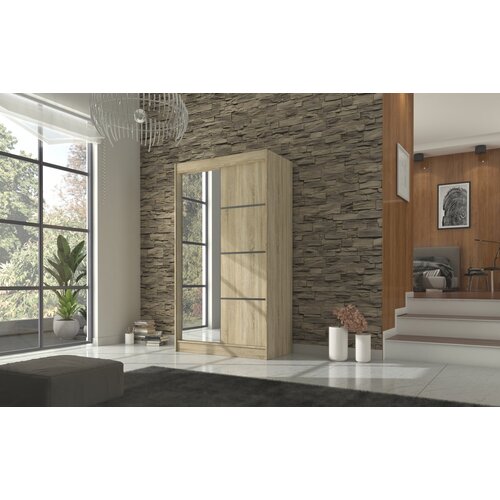 ADRK Klizni ormar s ogledalom GILTON 120 cm - SONOMA-SONOMA HRAST Cene