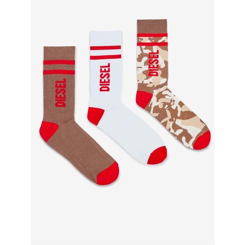 Diesel Set of three pairs of socks in white and brown Color - Men Slike