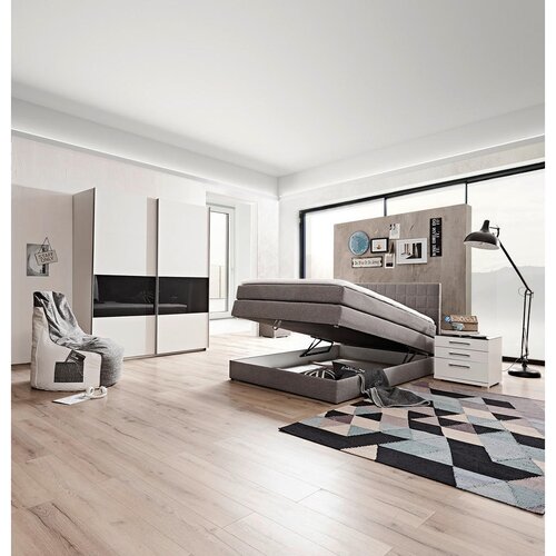XORA POSTELJA BOXSPRING 120 cm x 200 cm , tekstil siva Slike