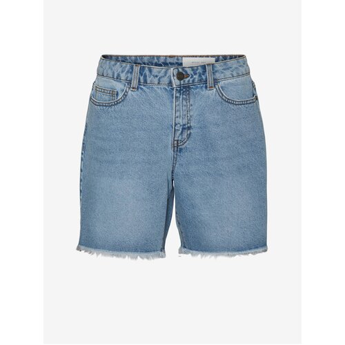 Noisy May Smiley Blue Denim Shorts - Women Cene