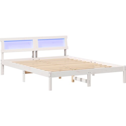 VidaXL Krevetna konstrukcija Bijelo 160 x 200 cm Borova drva Slike