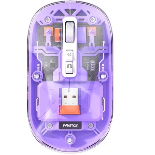 MeeTion BTM005PR bežični BT punjivi miš, 2.4GHZ, ljubičasti Cene