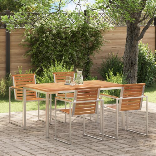 vidaXL zunanja jedilna miza 150x90x75 cm trden tik Cene