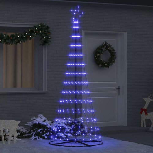 vidaXL LED božično drevesce Modra 138.5 x 138.5 x 399 cm Kovina Cene