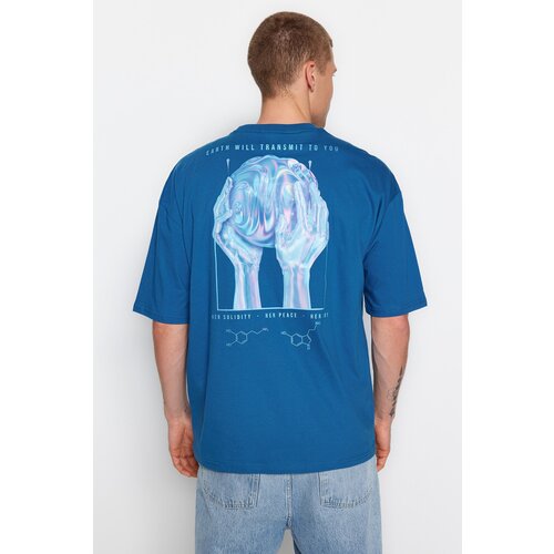 Trendyol T-Shirt - Navy blue - Oversize Slike