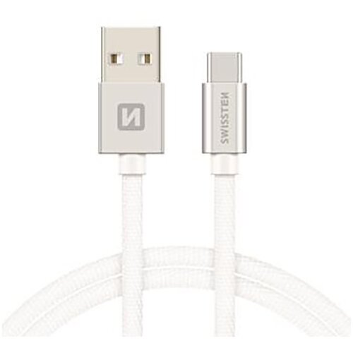 Swissten data kabl tekstil USB na tip C 2m srebrni Slike