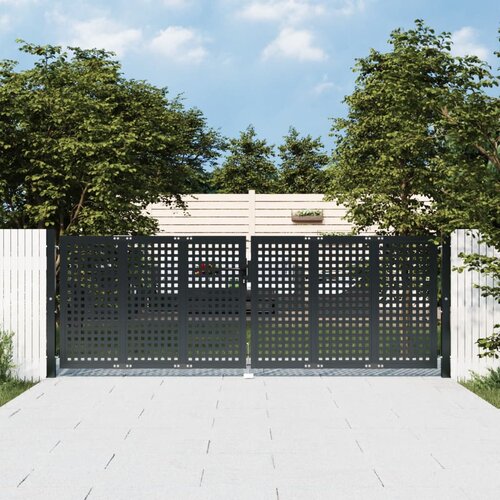 vidaXL vrtna vrata antracitna 300x150 cm jeklo Cene