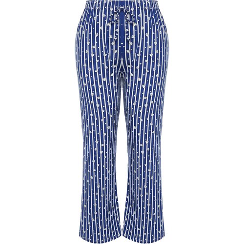 Trendyol Curve Navy Blue Striped Knitted Pajama Bottom Slike