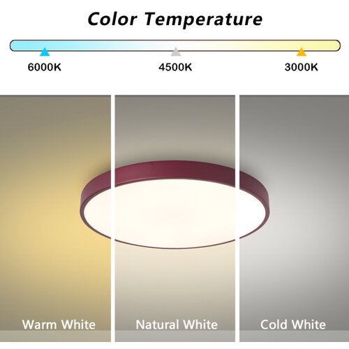  Brilagi - LED plafonsko svetlo POOL LED/36W/230V 3000/4000/6000K 30 cm bordo Slike