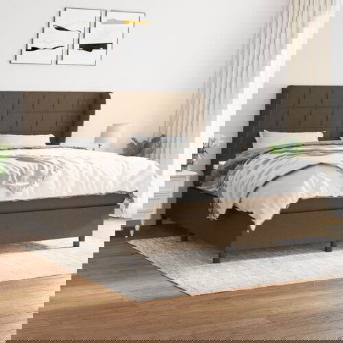 The Living Store Box spring postelja z vzmetnico temno rjava 180x200 cm blago - Box Spring Postelja, (21515252) Slike