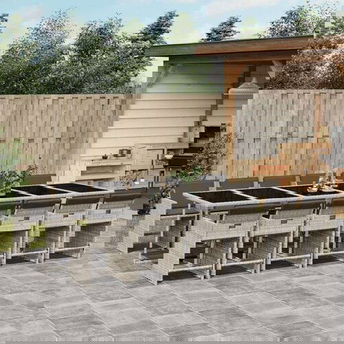  13-dijelni vrtni blagovaonski set s jastucima svijetlosivi Slike