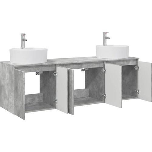  Set ormarića za kupaonicu 3 kom. Betonska siva 49,5 x 44,5 x 65 cm Slike