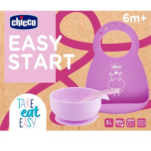 Chicco Easy Start 6m+ jedilni set za otroke Pink Cene
