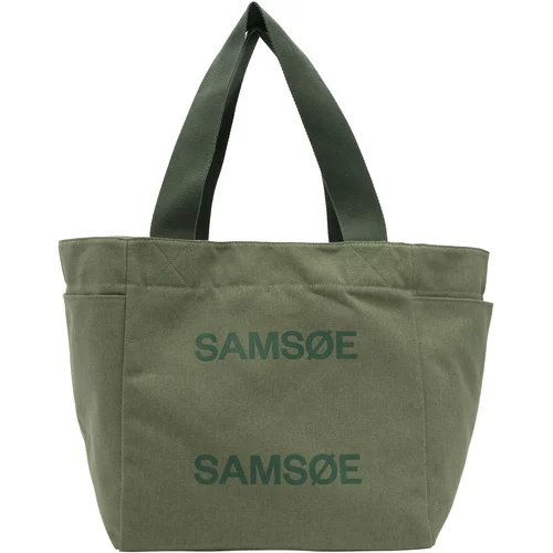Samsøe Samsøe Nakupovalna torba 'Salanita' žad / temno zelena / bela