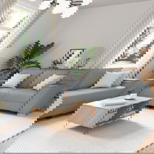 vidaXL 3-delna sedežna garnitura z blazinami Svetlo siva tkanina Cene