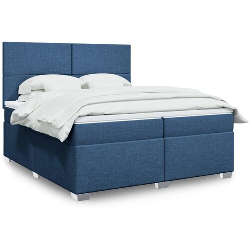  The Living Store Box spring postelja z vzmetnico modra 200x200 cm blago - Box Spring Postelja, (21496744) Slike
