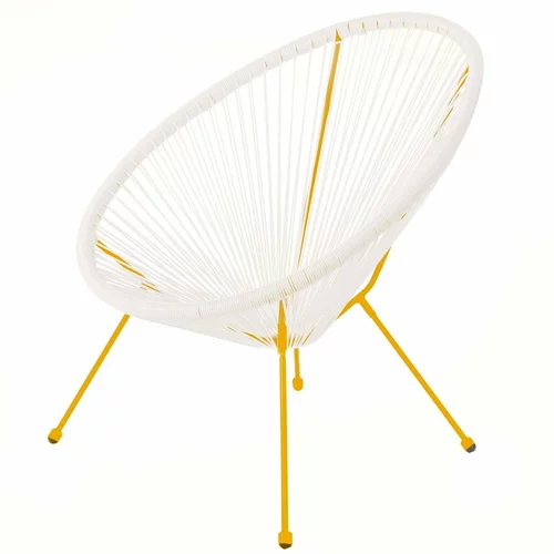 LDK Garden Bijelo-žuta vrtna stolica od umjetnog ratana Acapulco -