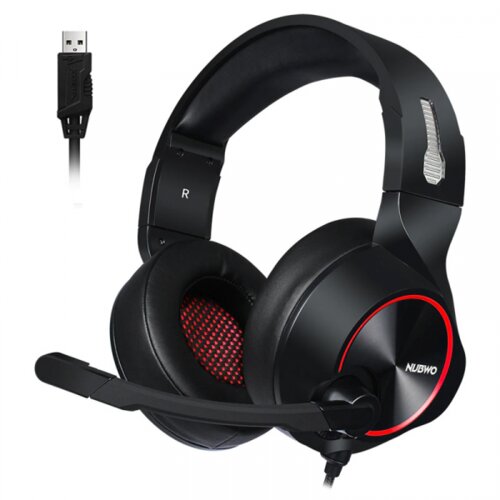 Nubwo slušalice gaming N11U LED USB crno-crvene Slike