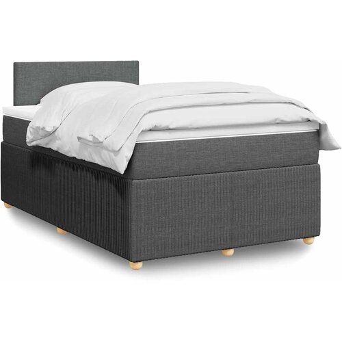  Krevet box spring s madracem tamnosivi 120 x 190 cm tkanina Slike