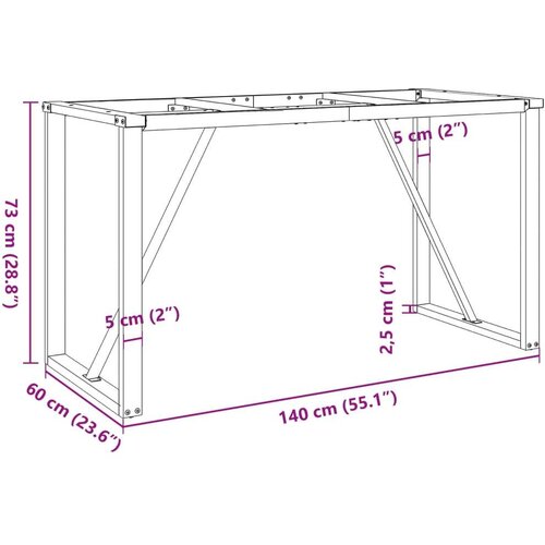 vidaXL Noge za blagovaonski stol O-oblika 140x60x73cm lijevano željezo Cijene
