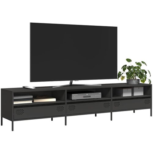 VidaXL TV ormarić crni 202x39x43,5 cm hladno valjani čelik Slike