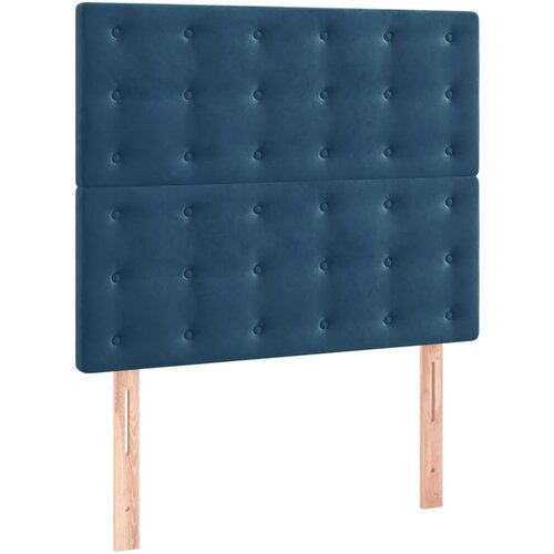 Maison Chic Posteljno vzglavje - Vzglavna omarica 2 kosa temno modro 90x5x78/88 cm žamet, (22077921) Slike