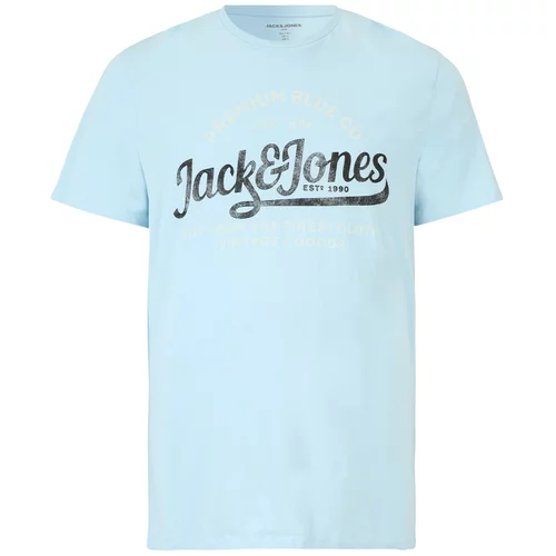 Jack & Jones Plus Majica 'LOUIE' svetlo modra / črna / bela