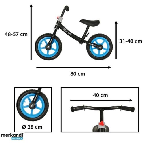Trike fix bicikl bez pedala crno plavi Slike